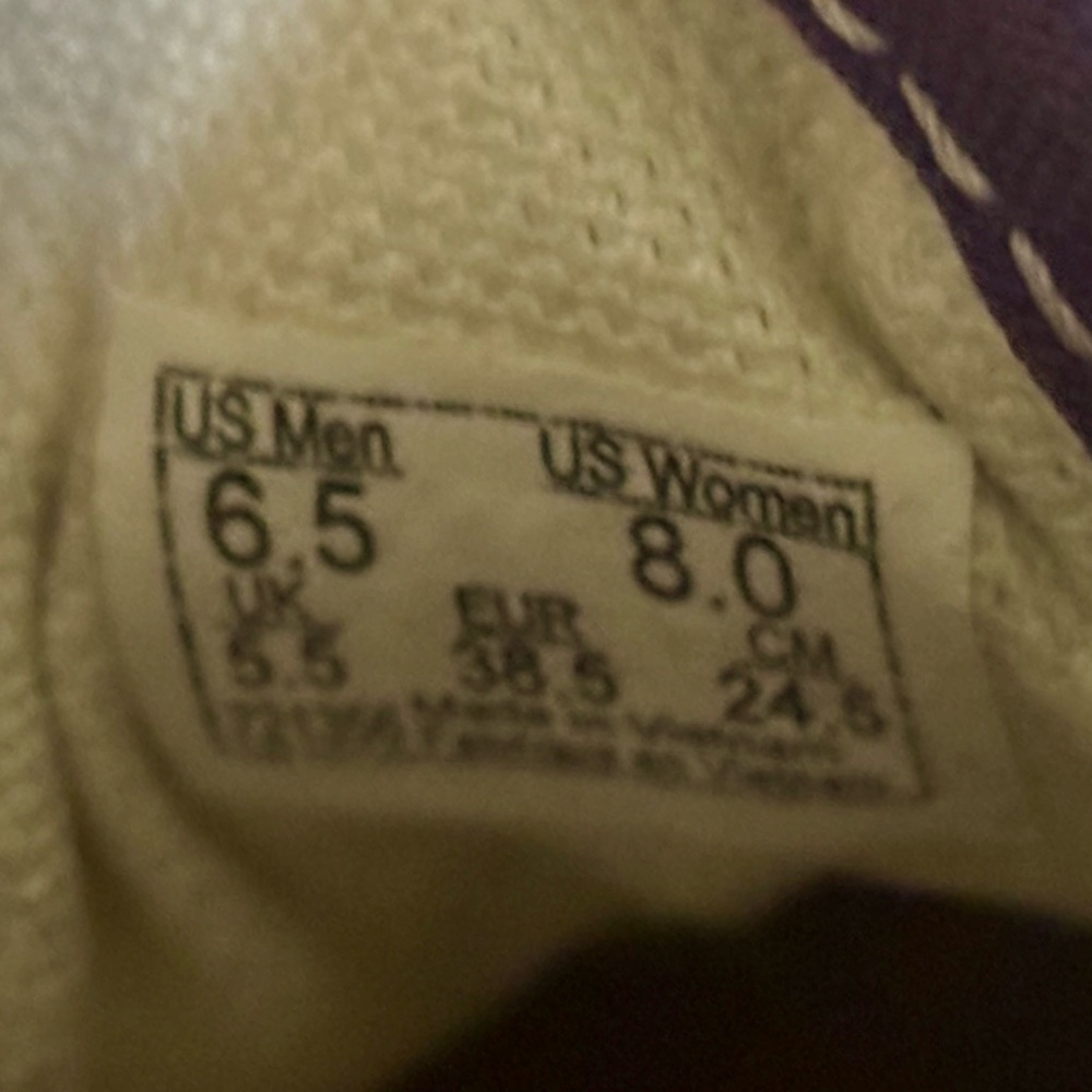 Vans Adult Unisex Purple Classic Sneakers - Men’s 6.5 / Women’s 8 - Picture 7 of 7